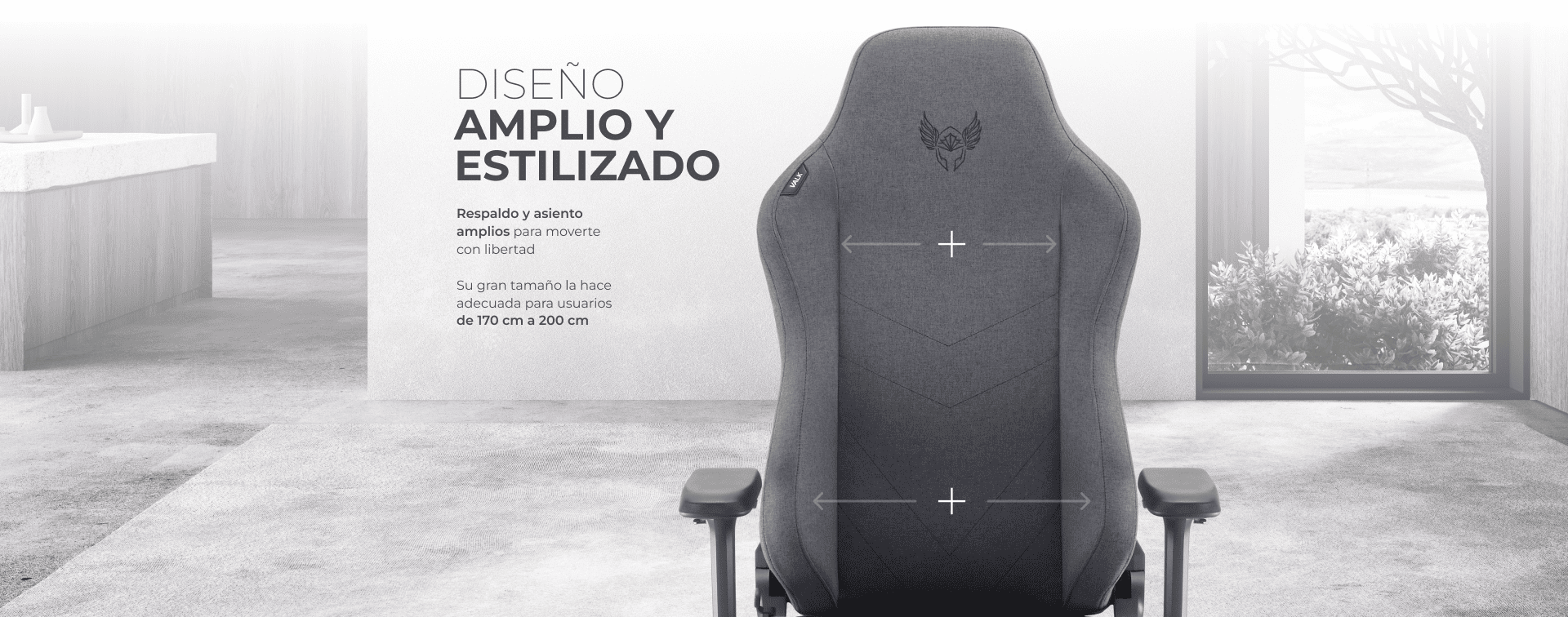 Silla Freya Elite con respaldo y asiento amplios para usuarios altos